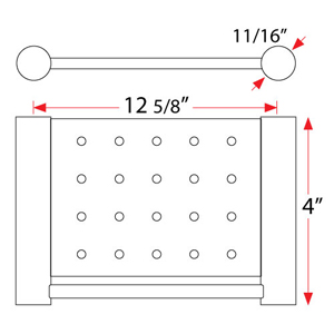 62106 - Dekkor - 12 5/8" Perforated Shelf - Brushed Stainless Steel