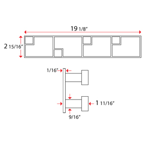 1031 - Eccentric Hook Rack - Brushed Stainless Steel