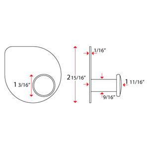 1033 - Eccentric Hook - Brushed Stainless Steel