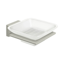 Modern 55D - Frosted Glass Soap Dish - Satin Nickel