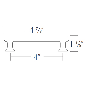 86423 - Art Deco - 4" Cabinet Pull - Satin Brass