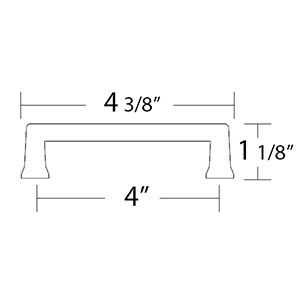 86425 - Art Deco - 4" Alexander Pull - Satin Brass