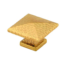 86038 - Arts & Crafts - 1" Square Dimpled Knob - Satin Brass