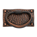 86041 - Arts & Crafts - Hammered Oval Ring Pull - Oil Rubbed Bronze