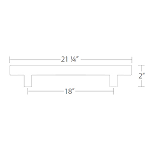 86352 - Contemporary Brass - 18" Bar Appliance Pull - Unlacquered Brass