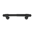 2504 - Wrought Steel - Spring Rod Paper Holder - Rosette # 3 - Flat Black