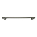 25024 - Wrought Steel - 12" Towel Bar - Rosette # 3 - Satin Steel