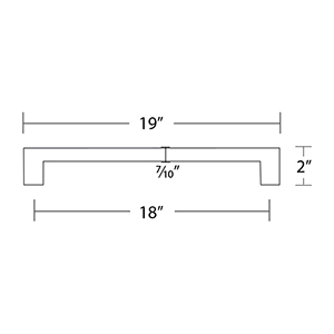 86441 - Contemporary Brass - 18" Trail Appliance Pull - Unlacquered Brass