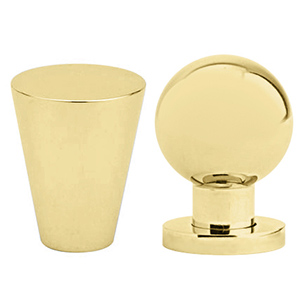 Contemporary Brass Knobs - Unlacquered Brass