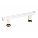 86724 US7 - Glass Crystal - 4"cc Cabinet Bar Pull - French Antique