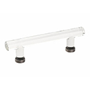 86724 US15A - Glass Crystal - 4"cc Cabinet Bar Pull - Pewter