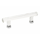 86724 US26 - Glass Crystal - 4"cc Cabinet Bar Pull - Polished Chrome