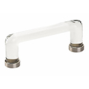 86725 US15A - Glass Crystal - 4"cc Cabinet Pull - Pewter