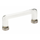 86725 US14 - Glass Crystal - 4"cc Cabinet Pull - Polished Nickel