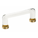 86725 US4 - Glass Crystal - 4"cc Cabinet Pull - Satin Brass