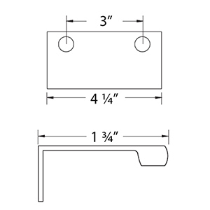 3"cc Edge Tab Pull - Polished Nickel