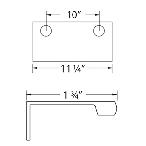 10"cc Edge Tab Pull - Satin Brass