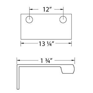 12"cc Edge Tab Pull - Satin Brass