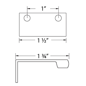 1"cc Edge Tab Pull - Polished Nickel