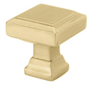 86295 - Geometric Brass - 1.25" Square Knob - Satin Brass