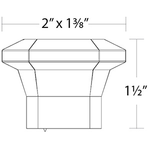 86613 - Hollywood Regency - 2" Riviera Rectangular Knob - Oil Rubbed Bronze