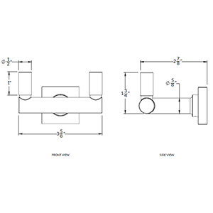 Select Double Hook - Square Stem - Smooth/ Knurled Tip