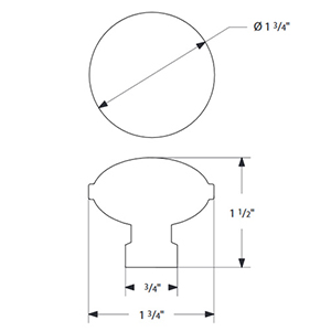 86696 - Industrial Modern - Brandt 1.75" Knob - Flat Black