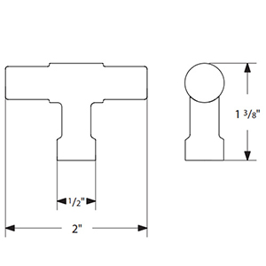 86699 - Industrial Modern - Jasper 2" Knob - Polished Nickel