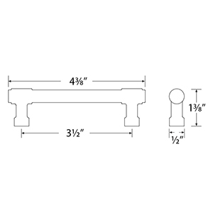 86686 - Industrial Modern - Jasper 3.5" Pull - Polished Nickel