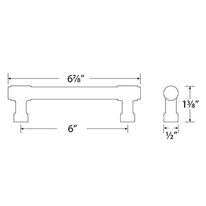 86689 - Industrial Modern - Jasper 6" Pull - Flat Black