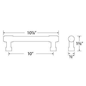 86691 - Industrial Modern - Jasper 10" Pull - Polished Nickel