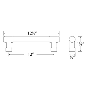 86692 - Industrial Modern - Jasper 12" Pull - Flat Black