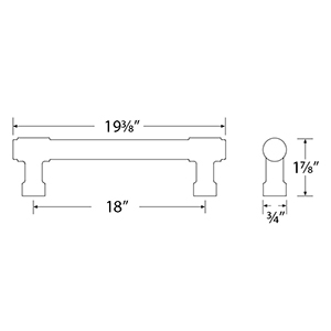 86694 - Industrial Modern - Jasper 18" Appliance Pull - Polished Nickel