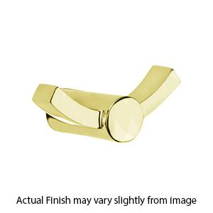 2809 - Modern Brass - Double Hook - Small Disc Rosette - Unlacquered Brass