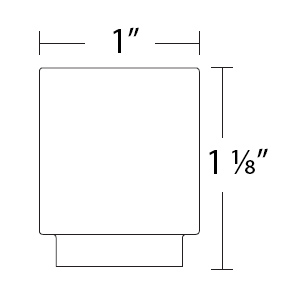 86700 - Modern Rectangular - Allerton 1" Knob - Polished Chrome