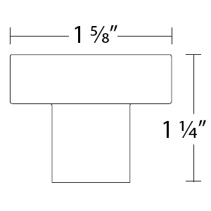 86703 - Modern Rectangular - Hunter 1 5/8" Knob - Satin Brass