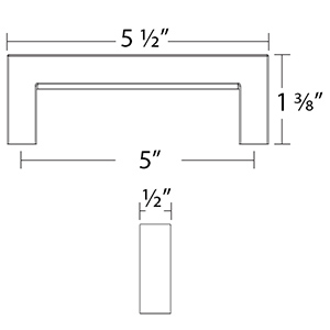 86706 - Modern Rectangular - Warwick 5"cc Pull - Flat Black