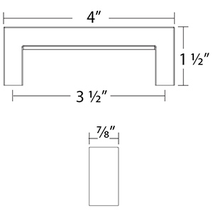 86714 - Modern Rectangular - Keaton 3.5"cc Pull - Polished Nickel