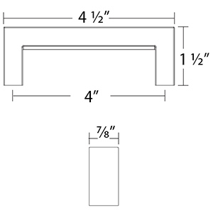 86715 - Modern Rectangular - Keaton 4"cc Pull - Satin Nickel