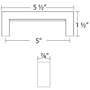 86716 - Modern Rectangular - Keaton 5"cc Pull - Polished Nickel