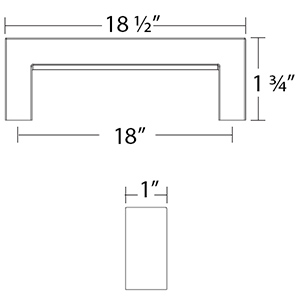 86722 - Modern Rectangular - Keaton 18"cc Appliance Pull - Satin Nickel