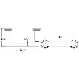 2284 - Modern Tubular - Double Post Paper Holder - Polished Chrome