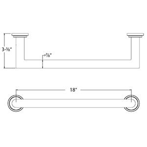 28107 - Modern Tubular - 18" Towel Bar - Polished Nickel