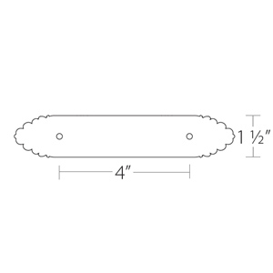 86294 - Ribbon & Reed - Backplate for 4" Pulls - Unlacquered Brass