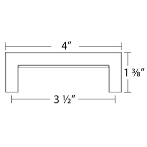 86667 TWB - Rustic Modern - 3 1/2"cc Cabinet Pull - Tumbled White Bronze