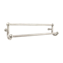 23051-6 - Sandcast Bronze - 18" Double Towel Bar - Type 6 Rosette - Tumbled White Bronze