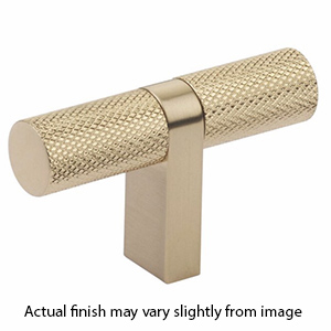 2-1/4" Select Bar Knurled Cabinet T-Knob - Satin Brass