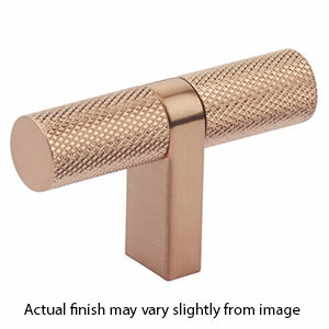 2-1/4" Select Bar Knurled Cabinet T-Knob - Satin Copper