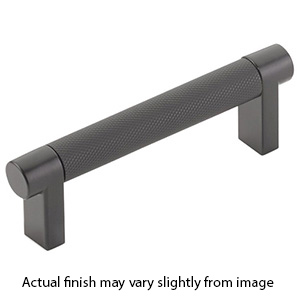 4" cc Select Knurled Cabinet Rectangular Pull - Flat Black