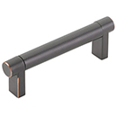 3.5" cc Select Knurled Cabinet Rectangular Pull - Oil Rubbed Bronze